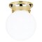 Westinghouse Westinghouse 7-1/4 in. H X 6 in. W X 6 in. L Polished Brass White Ceiling Light 66677 - alternate 1